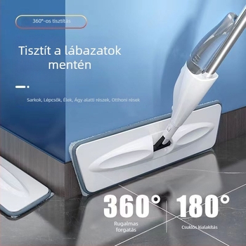 Vízpermetezős sík felmosó fertőtlenítéshez és sterilizáláshoz, száraz–nedves elkülönítés, háztartási felmosó pamut kendővel