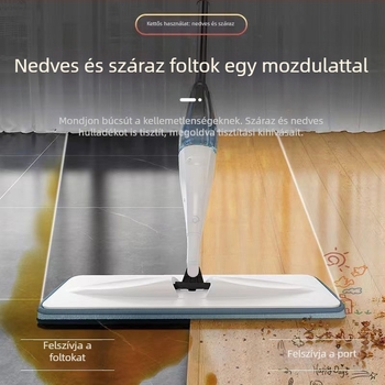 Vízpermetezős sík felmosó fertőtlenítéshez és sterilizáláshoz, száraz–nedves elkülönítés, háztartási felmosó pamut kendővel