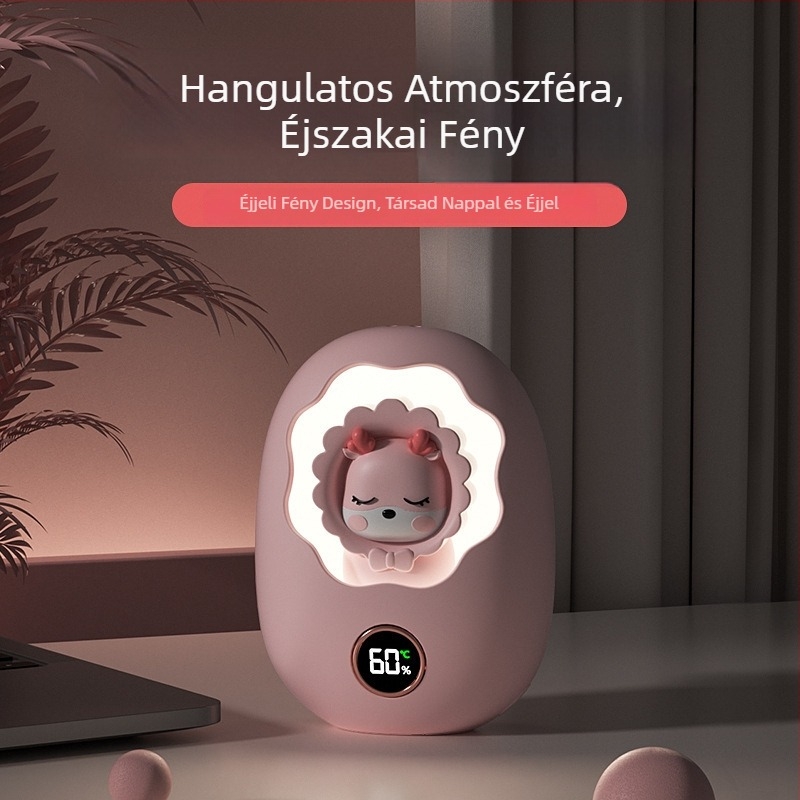 Kétfunkciós kézmelegítő, hordozható USB-s töltéssel, beépített 4000–6000 mAh akkumulátor, öt hőmérséklet-szint