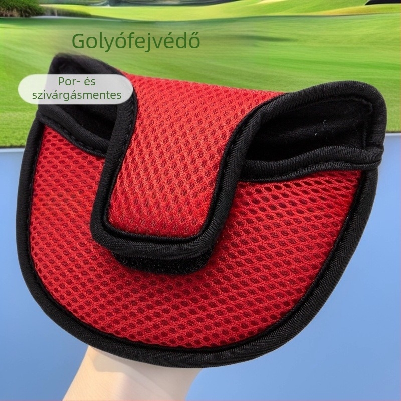Félkör alakú putter védőtok golfütőhöz, nylon hálós anyag, kopásálló védelem