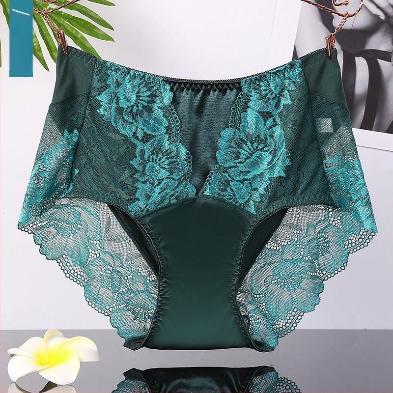 Ice Silk női magas derekú bugyi, csipkés, belső rész modal-pamut
