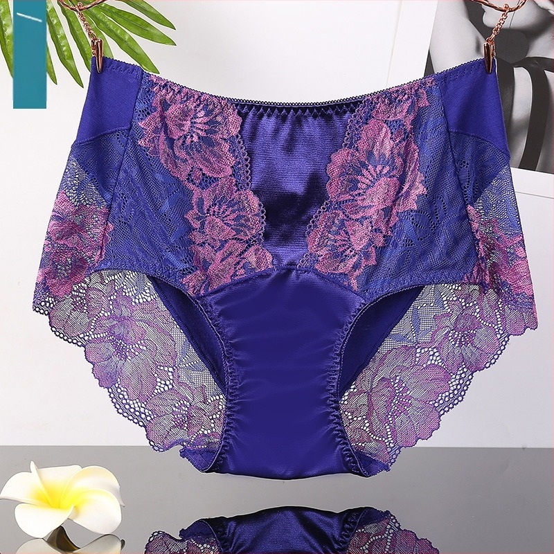 Ice Silk női magas derekú bugyi, csipkés, belső rész modal-pamut