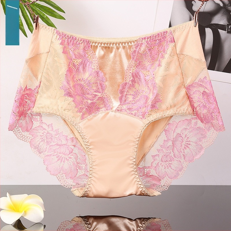 Ice Silk női magas derekú bugyi, csipkés, belső rész modal-pamut