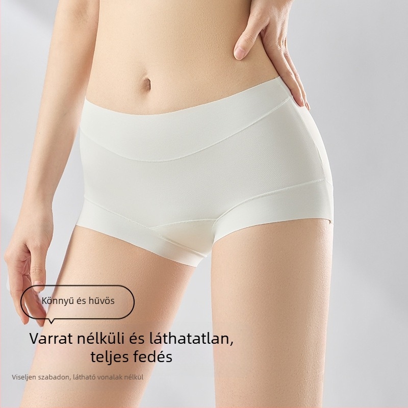 2025 új Ice Silk női alsónemű magas derékkal, pamut betéttel a szemérem táján, meghosszabbított ágyéknál, plusz méret, könnyű nyári short