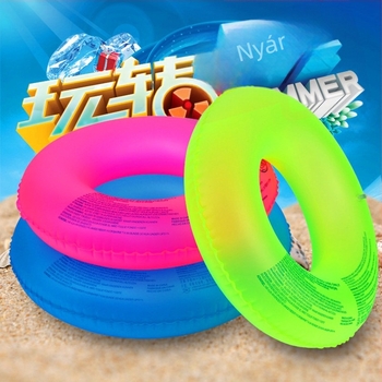 Felnőtt neonfényes fluoreszkáló felfújható úszó gyűrű, vastag PVC, medencébe