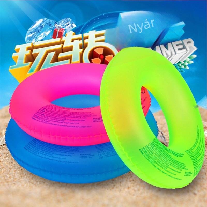 Felnőtt neonfényes fluoreszkáló felfújható úszó gyűrű, vastag PVC, medencébe