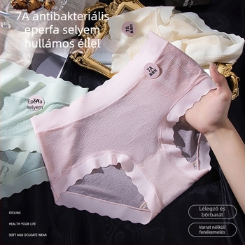 7A Mulberry Silk antibakteriális női alsónemű hullámvonalú szegéllyel, nyom nélküli, könnyű és lélegző, középmagas derekú
