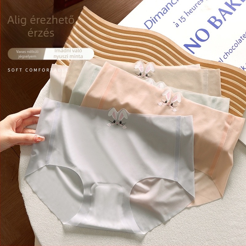 Nyári ultra vékony 10D ice silk varrás nélküli antibakteriális női alsónemű középmagas derekú, egy darabból, 7A