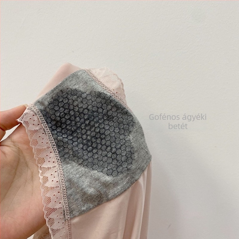 Új női csipkés alsónemű – légáteresztő, varrás nélküli, pamut bélés, Graphene Ice Silk