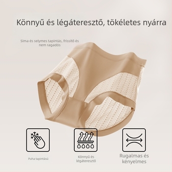 Női magas derekú bugyi ice silk csipkével, légáteresztő, könnyű haskontroll, fenékemelés