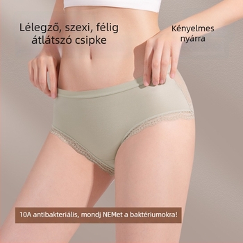 Francia stílusú csipkés női alsónemű, satin és jégselyem, középmagas derekú