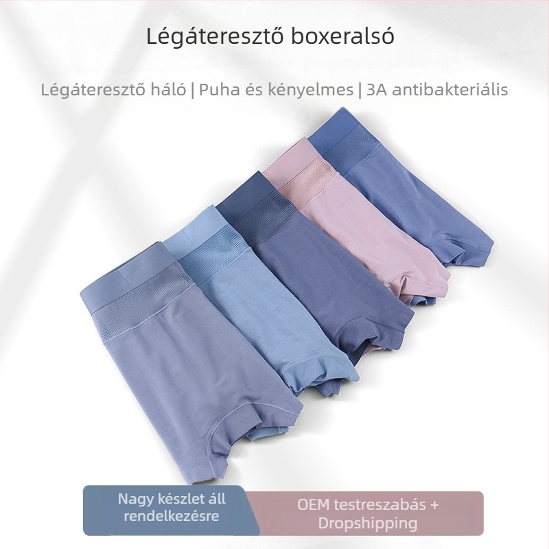 Modál anyagú férfi varrat nélküli alsónadrág, légáteresztő, antibakteriális, tiniknek, sportos stílus, vékony fazon