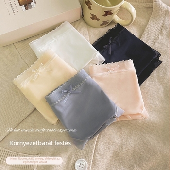 Nyári varrás nélküli Ice Silk női alsónemű, pamutbetéttel, lélegző, antibakteriális, vékony, középmagas derekú
