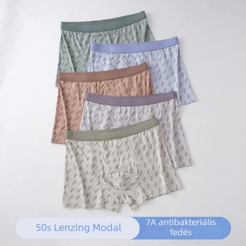 Nyári modal férfi alsónemű, plusz méret, magas derekú boxer brief, vékony anyag