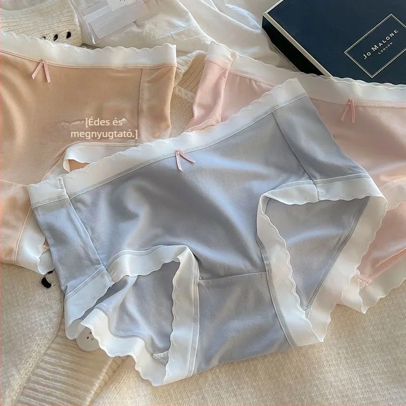 Japán ultra vékony Ice Silk női alsónemű, középmagas derekú, légáteresztő, pamut ágyékrész