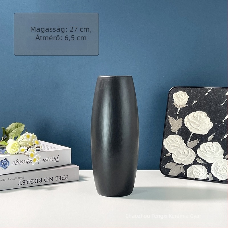 Minimalista kerámia váza nappaliba és előszobára, hidroponikus virágtartó, fehér porcelán