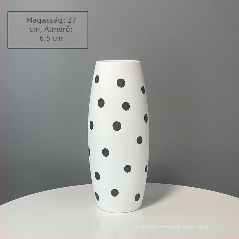 Minimalista kerámia váza nappaliba és előszobára, hidroponikus virágtartó, fehér porcelán