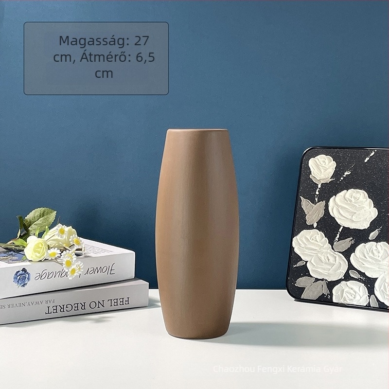 Minimalista kerámia váza nappaliba és előszobára, hidroponikus virágtartó, fehér porcelán