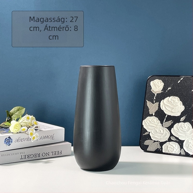 Minimalista kerámia váza nappaliba és előszobára, hidroponikus virágtartó, fehér porcelán