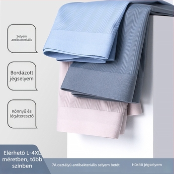Férfi ice silk jacquard hálós boxeralsó, ultra vékony, antibakteriális, lélegző, varrat nélküli, középmagas derekú