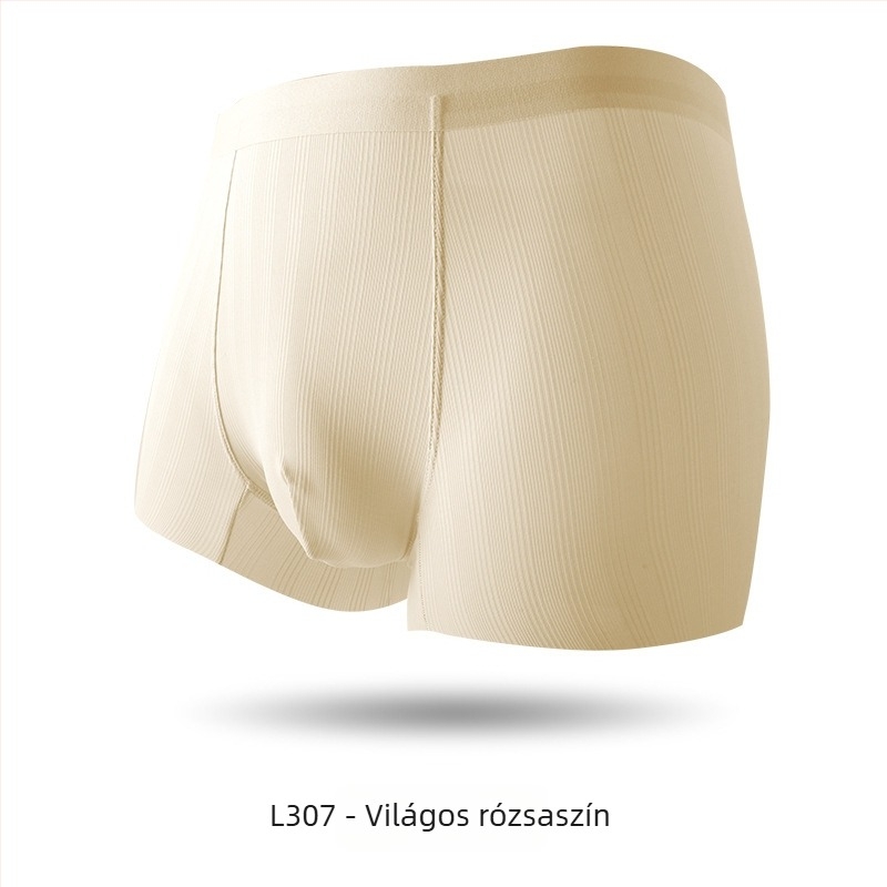 Férfi ice silk jacquard hálós boxeralsó, ultra vékony, antibakteriális, lélegző, varrat nélküli, középmagas derekú