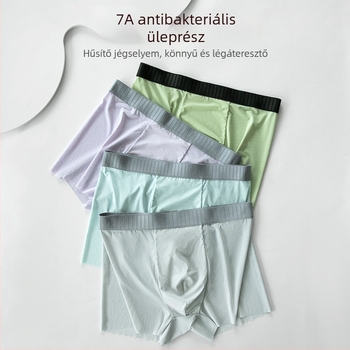Férfi Ice Silk boxer brief antibakteriális ágyéki bélésével, lélegző, gyorsan száradó nejlon anyagú alsónemű, nagy méret, prémium