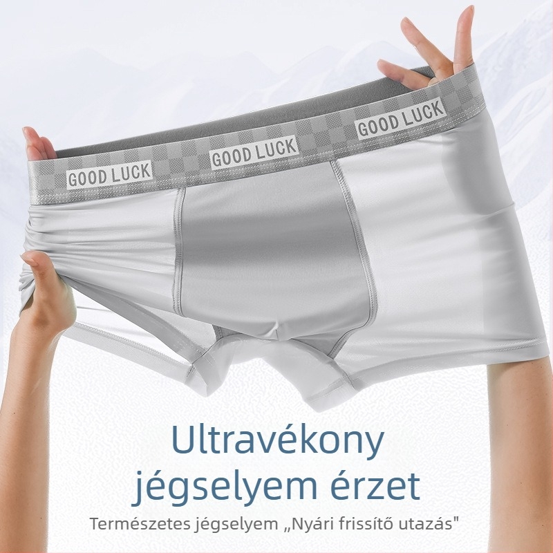 Jégselyem férfi boxeralsónadrág, lélegző, gyorsan száradó, ultra vékony, antibakteriális