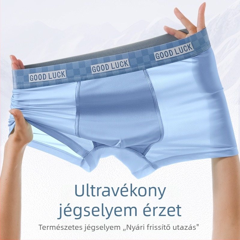 Jégselyem férfi boxeralsónadrág, lélegző, gyorsan száradó, ultra vékony, antibakteriális