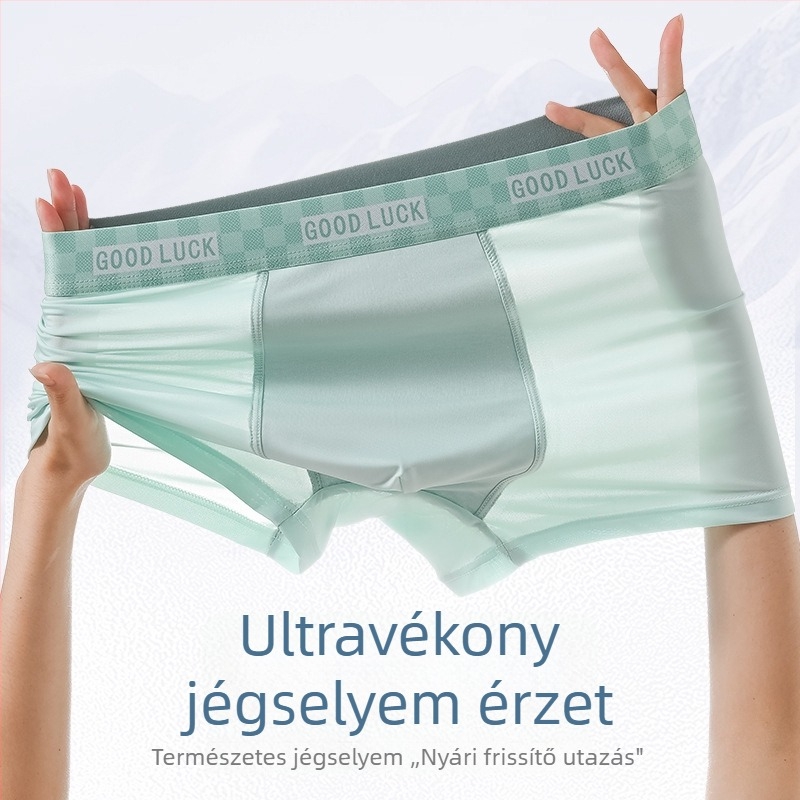 Jégselyem férfi boxeralsónadrág, lélegző, gyorsan száradó, ultra vékony, antibakteriális