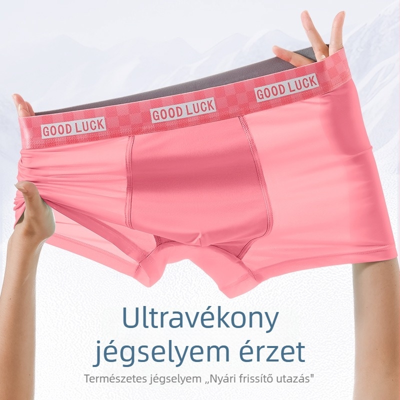 Jégselyem férfi boxeralsónadrág, lélegző, gyorsan száradó, ultra vékony, antibakteriális
