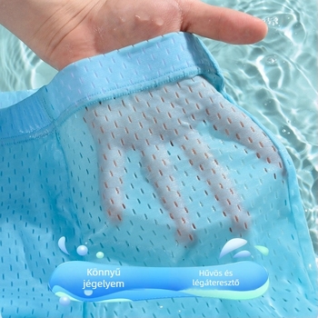 Plusz méretű férfi boxeralsónadrág, magas derék, Ice Silk, lélegző hálószövés