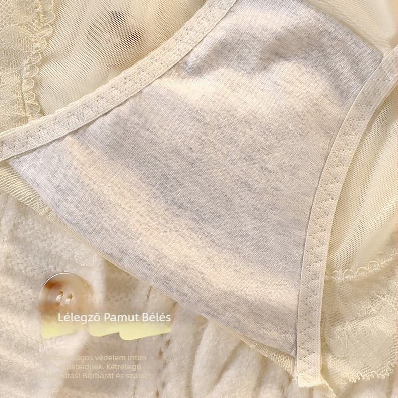 Női csipkés ice silk alsó, középmagas derekú, lélegző, vékony