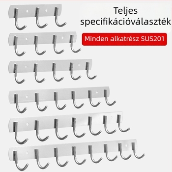 Fali törölköző- és ruhafogas, erős ragasztással, 201-es rozsdamentes acélból, fúrás nélkül