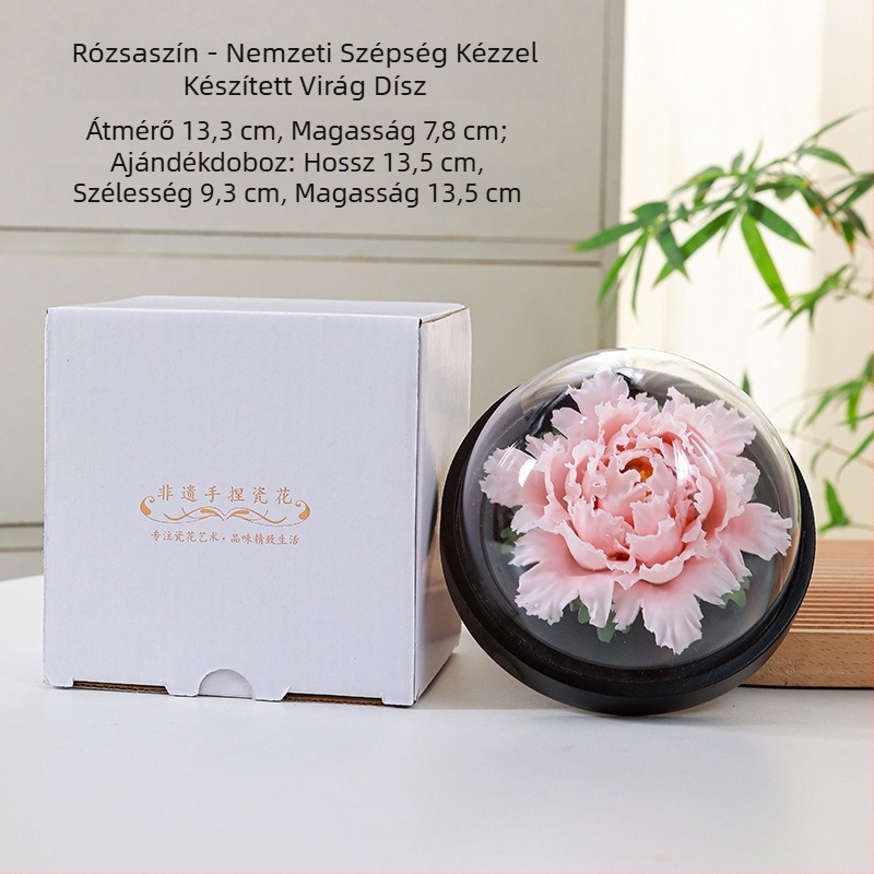 Szellemi kulturális örökség: kézzel készített porcelán diffúzor peónia virággal, autó illatosító, örök virág, nappali és iroda dekoráció