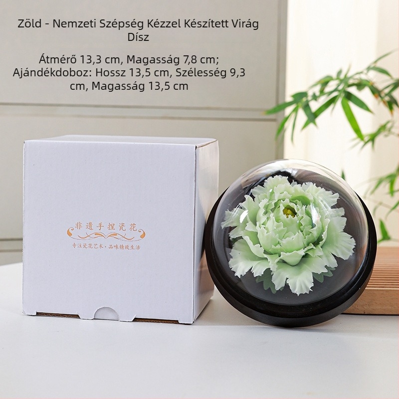 Szellemi kulturális örökség: kézzel készített porcelán diffúzor peónia virággal, autó illatosító, örök virág, nappali és iroda dekoráció