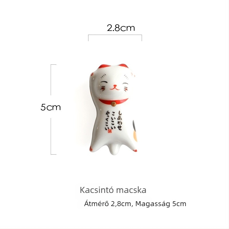 ZAKKA japán kerámia Maneki-Neko evőpálcika tartó, aranyos dísz