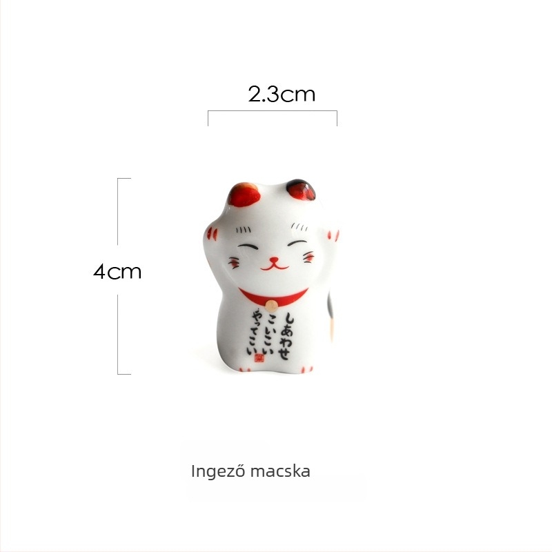 ZAKKA japán kerámia Maneki-Neko evőpálcika tartó, aranyos dísz