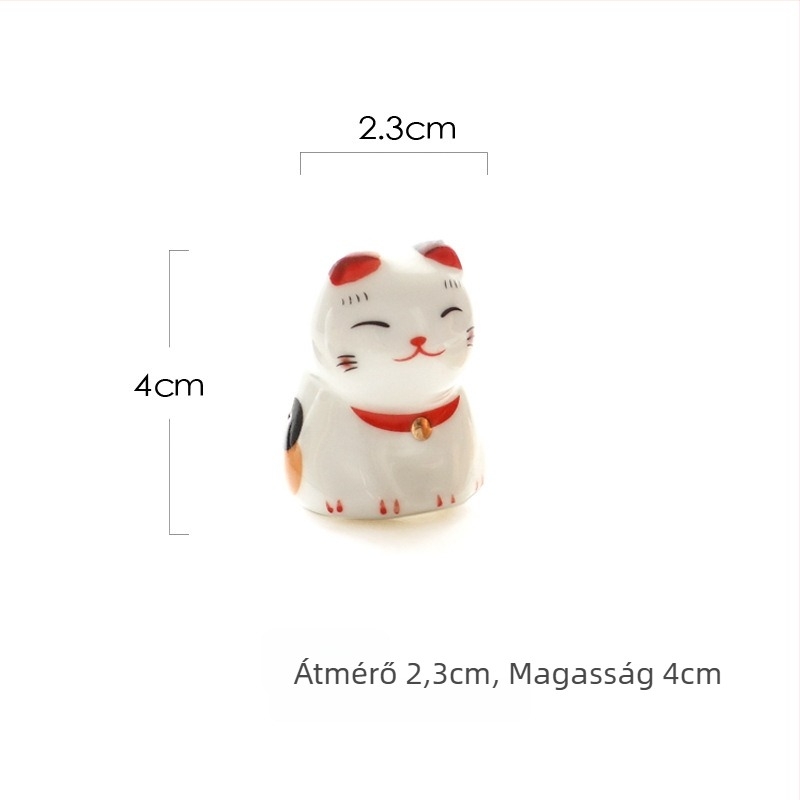ZAKKA japán kerámia Maneki-Neko evőpálcika tartó, aranyos dísz