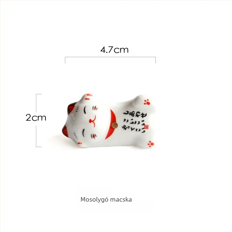 ZAKKA japán kerámia Maneki-Neko evőpálcika tartó, aranyos dísz