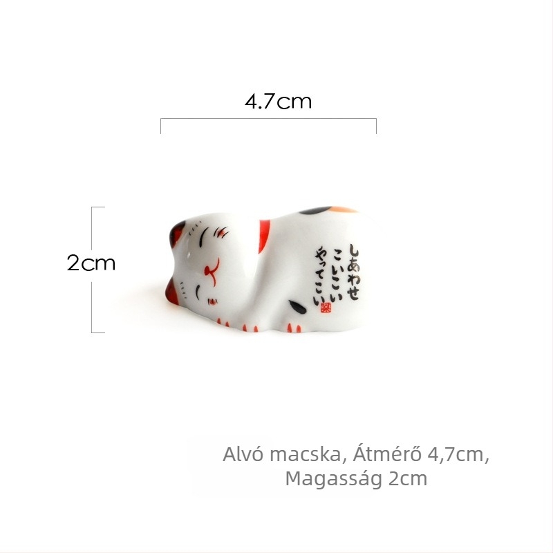 ZAKKA japán kerámia Maneki-Neko evőpálcika tartó, aranyos dísz