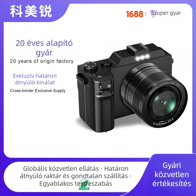 X9 8K tükör nélküli digitális kamera diákoknak – 80MP CMOS, elő- és hátsó selfie tükör, periszkópos objektív, 3.0 inch LCD, USB 2.0, 16x digitális zoom, súly 250 g