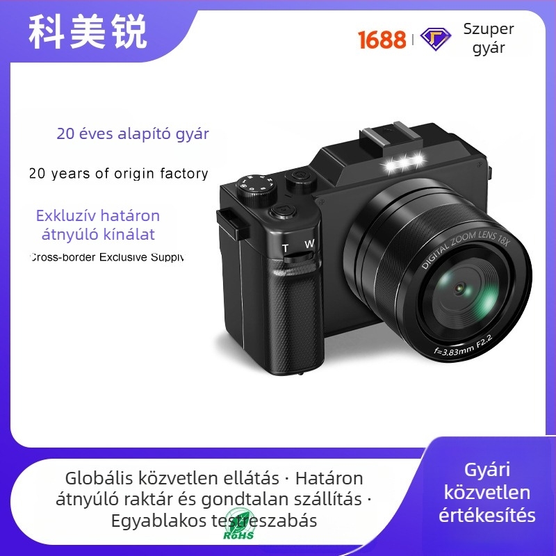 X9 8K tükör nélküli digitális kamera diákoknak – 80MP CMOS, elő- és hátsó selfie tükör, periszkópos objektív, 3.0 inch LCD, USB 2.0, 16x digitális zoom, súly 250 g