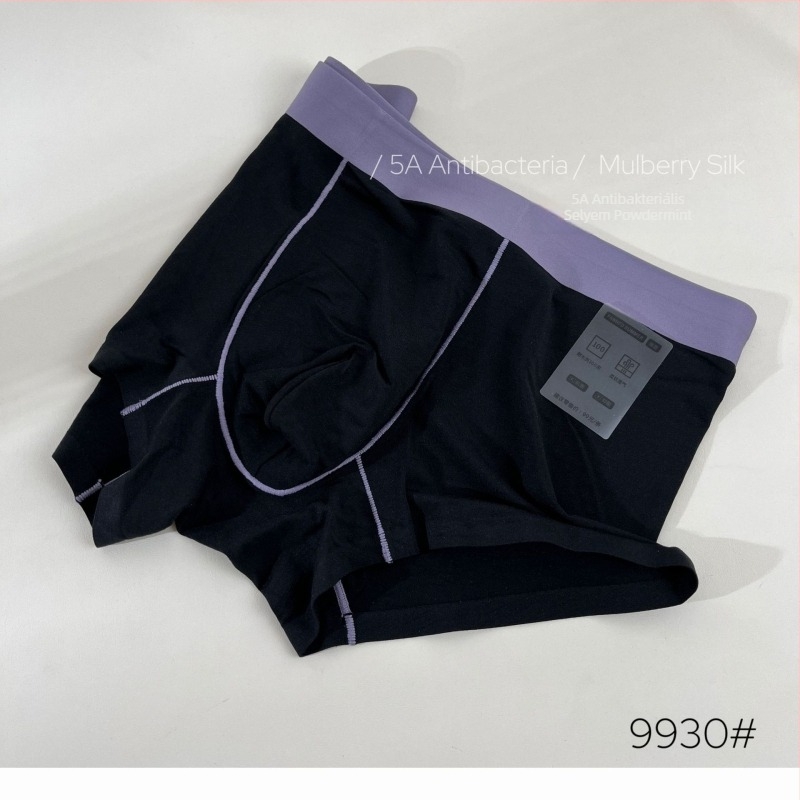 Férfi seamless boxer briefs modal anyagból, 60-as szál, antibakteriális; Mulberry selyem bélés.