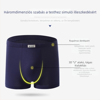 Yashkai férfi boxerek Modal anyagból, középmagas derék, egyszínű, nagy méret, U-alakú dizájn