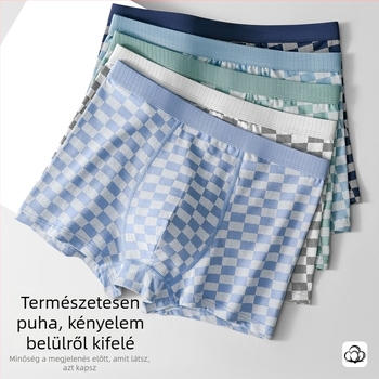 Férfi könnyű pamut-modál boxeralsó, vékony, fiataloknak, otthoni viselet