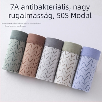 Modal férfi boxeralsó, középmagas derékvonal, lélegző, plusz méret, könnyű nyárra