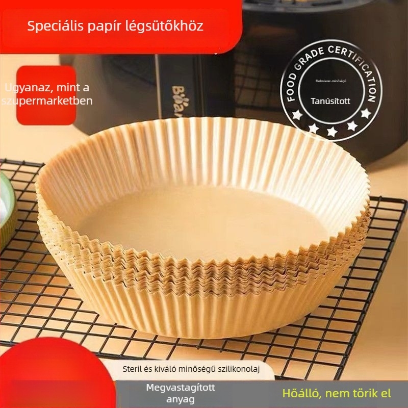 Négyszögletes olajat felszívó papír élelmiszerekhez, légsütőhöz, hőálló szilikon olajpapír