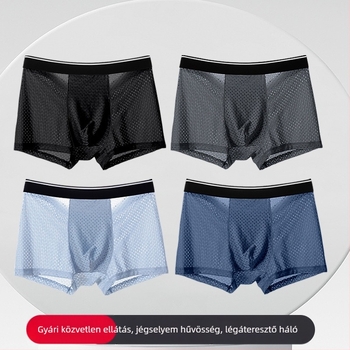 Férfi ice silk lélegző boxeralsó, vékony és kényelmes nyárra