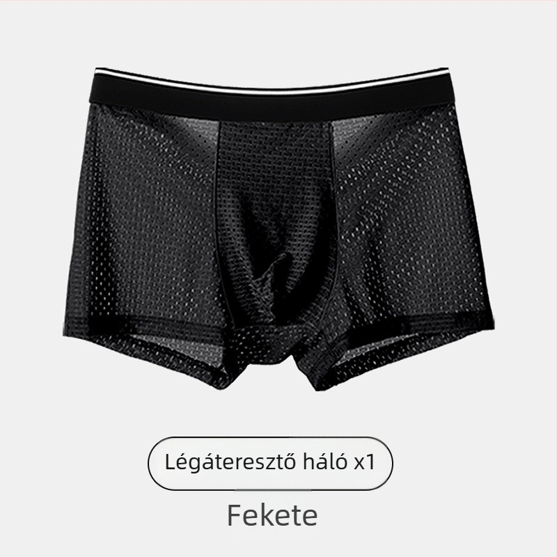 Férfi ice silk lélegző boxeralsó, vékony és kényelmes nyárra