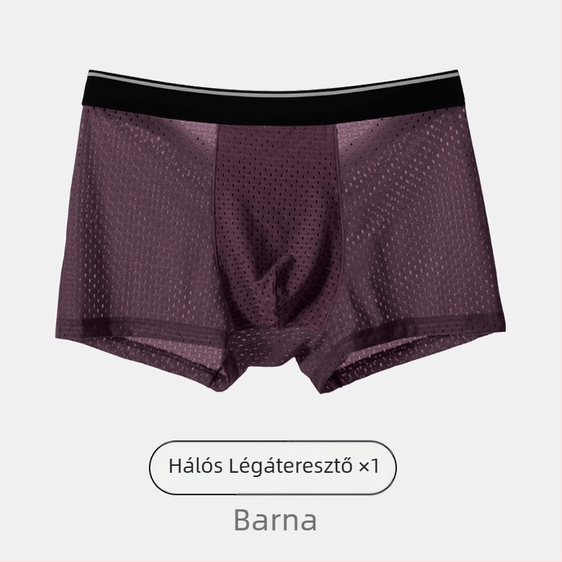 Férfi ice silk lélegző boxeralsó, vékony és kényelmes nyárra